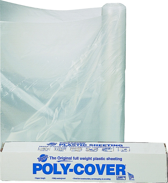 Poly-Cover 4X10-C Masking Sheet, 100 ft L, 10 ft W, Plastic Backing, Clear [SKU: ORG4812558]