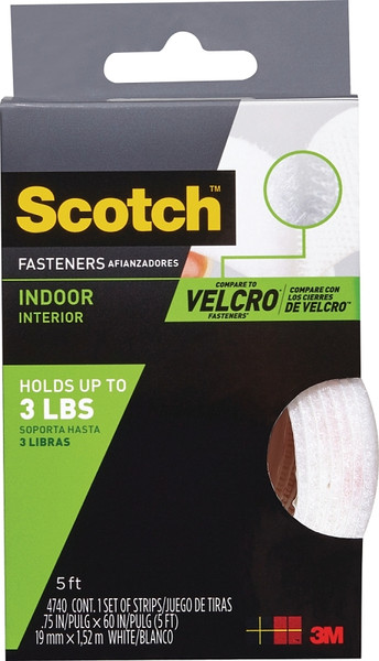 Scotch RF4740 Fastener, 3/4 in W, 5 ft L, White, 1 lb [SKU: ORG4399721]