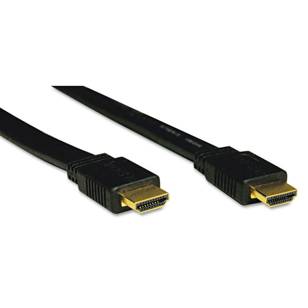 High Speed HDMI Flat Cable, Ultra HD 4K, Digital Video with Audio (M/M), 6 ft, Black [SKU: TRPP568006FL]