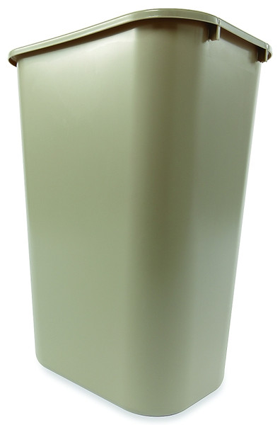 Rubbermaid 2957 FG295700BEIG Waste Basket, 41.25 qt Capacity, Plastic, Beige, 19-7/8 in H [SKU: ORG8916280]