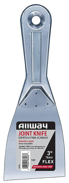 ALLWAY TOOLS T30F Wall Scraper, 3 in W Blade, Flexible Blade, Steel Blade, Steel Handle [SKU: ORG7943897]