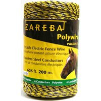 Zareba PW656Y6-Z Polywire, Stainless Steel Conductor, Yellow, 656 ft L [SKU: ORG6272702]