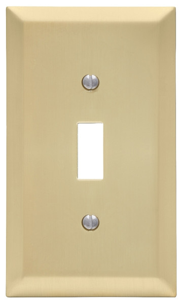Amerelle 163TSB Wallplate, 4-11/16 in L, 2-7/8 in W, 1 -Gang, Steel, Satin Brass [SKU: ORG5231683]