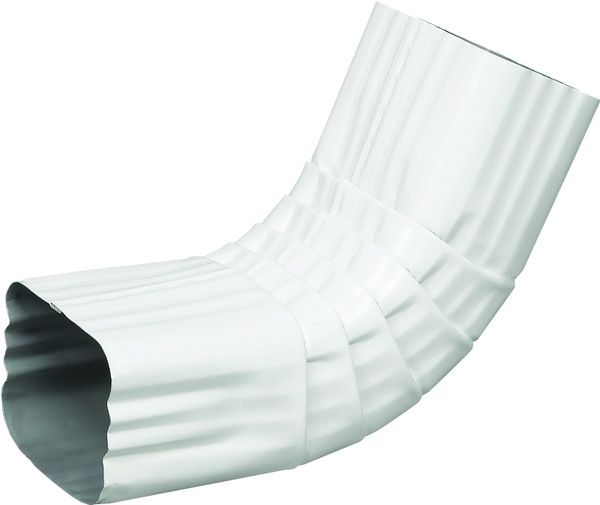 Amerimax 27064 Front Gutter Elbow, Aluminum, White [SKU: ORG6421176]