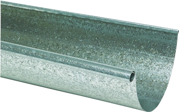 Amerimax L10285BX Rain Gutter, 10 ft L, 5 in W, Half-Round, 28 Thick Material, Galvanized Steel [SKU: ORG5226063]