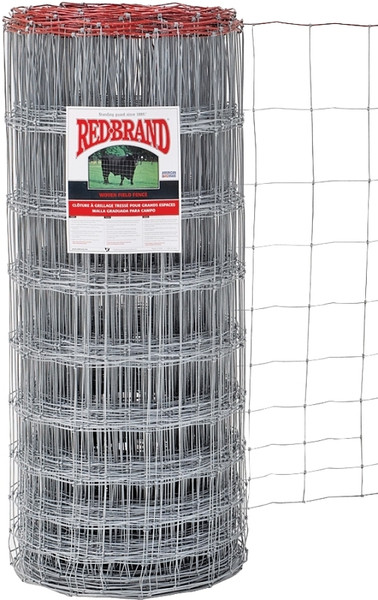 Red Brand 70207 Field Fence, 330 ft L, 47 in H, 12-1/2 Gauge, Steel, Galvanized [SKU: ORG5306519]