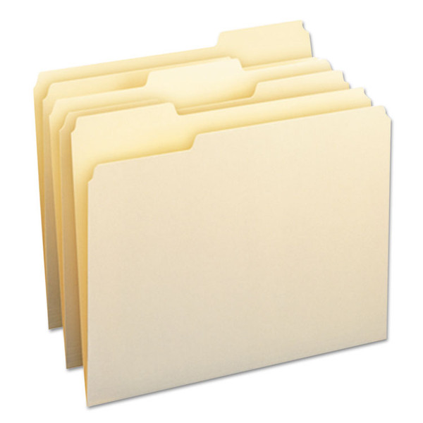 Manila File Folders, 1/3-Cut Tabs: Assorted, Letter Size, 0.75" Expansion, Manila, 24/Pack [SKU: SMD11928]