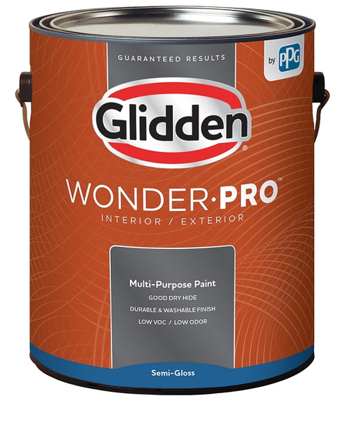 Glidden Wonder-Pro GLWP32 Series GLWP32WB/01 Paint, Semi-Gloss, Pastel Base/White, 1 gal [SKU: ORG5484852]