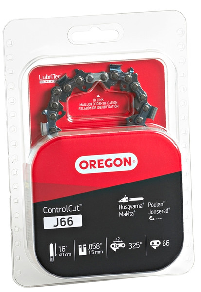 Oregon ControlCut J66 Chainsaw Chain, 21BPX Chain, 16 in L Bar, 0.058 in Gauge, 0.325 in TPI/Pitch, 66-Link [SKU: ORG7242795]