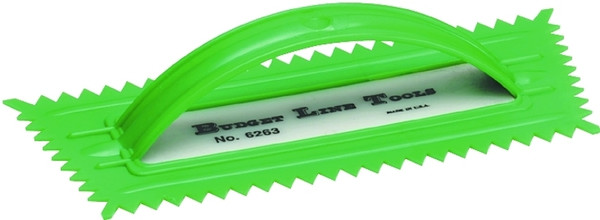 QLT 6263 Trowel, 9-1/2 in L, 4-1/4 in W, V Notch, Comfort-Grip Handle [SKU: ORG8705972]