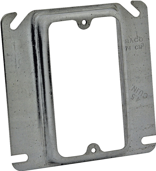 RACO 8768 Box Cover, 5/8 in L, 4 in W, Square, 1 -Gang, Steel, Gray [SKU: ORG6641138]