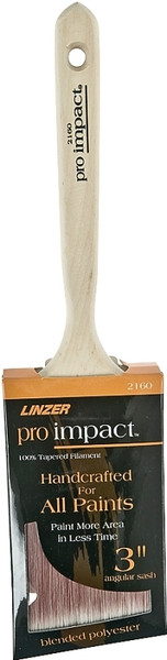 Linzer WC 2160-3 Paint Brush, 3 in W, 3-1/4 in L Bristle, Polyester Bristle, Sash Handle [SKU: ORG4326856]