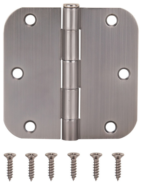 ProSource 20347ANX Door Hinge, Steel, Antique Nickel, Loose Pin, 180 deg Range of Motion, Screw Mounting [SKU: ORG0606368]