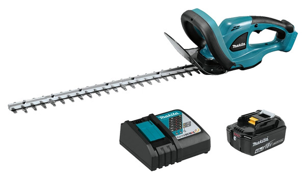 Makita XHU02M1 Cordless Hedge Trimmer Kit, 4 Ah, 18 V Battery, Lithium-Ion Battery, 22 in Blade, Soft-Grip Handle [SKU: ORG7230212]