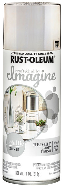 RUST-OLEUM Imagine Craft & Hobby 7606387 Spray Paint, Metallic, Silver, 11 oz, Aerosol Can [SKU: ORG7606387]