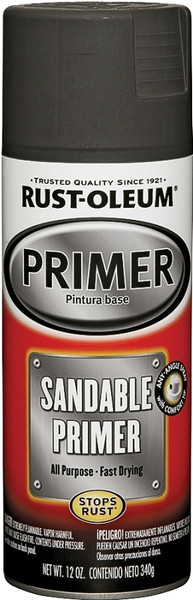 RUST-OLEUM AUTOMOTIVE 249418 Sandable Primer Spray, Black, 12 oz, Aerosol Can [SKU: ORG9400565]