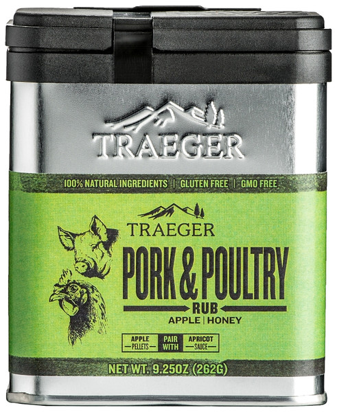 Traeger SPC171 Pork and Poultry Rub, Apple, Honey Flavor, 9.25 oz Tin [SKU: ORG5537485]