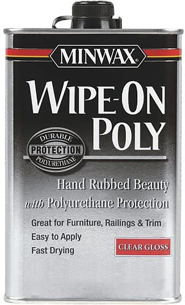 Minwax 60900000 Wipe-On Poly Paint, Gloss, Liquid, Clear, 1 qt, Can [SKU: ORG6496863]