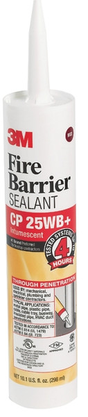 3M CP-25WB+10.1OZ Fire Barrier Sealant, Red, 40 to 122 deg F, 10.1 oz Cartridge [SKU: ORG6763031]