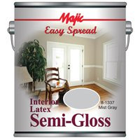 Majic Paints 8-1337-1 Interior Paint, Semi-Gloss, Mist Gray, 1 gal, Can, Latex Base, Resists: Water [SKU: ORG9260878]