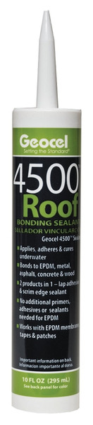 Geocel 4500 Series 55103 Roof Bonding Sealant, Black, Liquid, 10 oz Cartridge [SKU: ORG1077064]