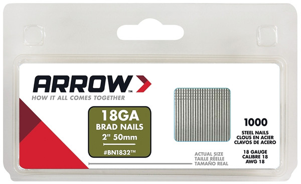 Arrow BN1832CS Brad Nail, 2 in L, Galvanized Steel, Round Head, Round Shank, Chisel Point [SKU: ORG7029770]