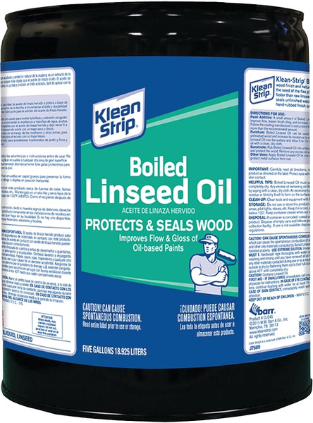 Klean Strip CLO45 Linseed Oil, Liquid, Clear Amber, 5 gal, Can [SKU: ORG2379808]