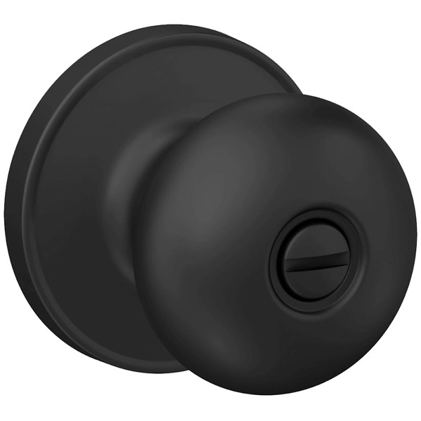 Schlage J Series J40 STR 622 Privacy Door Lockset, Turn Button Lock, Knob Handle, Metal/Zinc, Matte Black [SKU: ORG8790727]