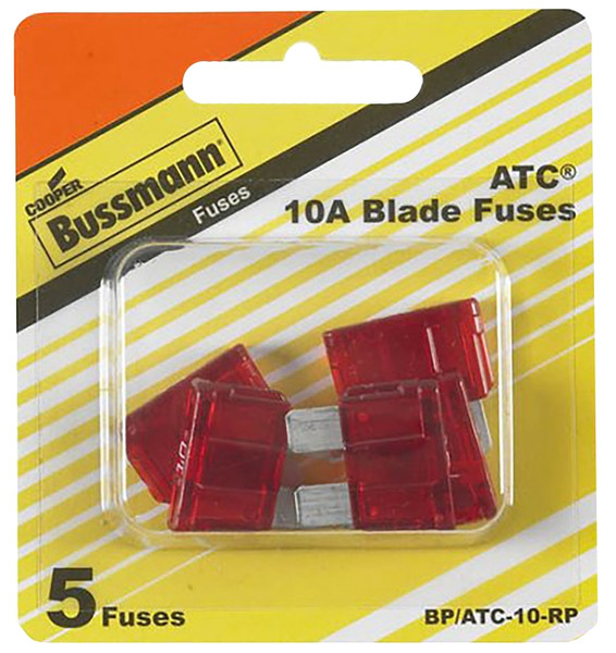 Bussmann BP/ATC-10-RP Automotive Fuse, Blade Fuse, 32 VDC, 10 A, 1 kA Interrupt [SKU: ORG6732705]