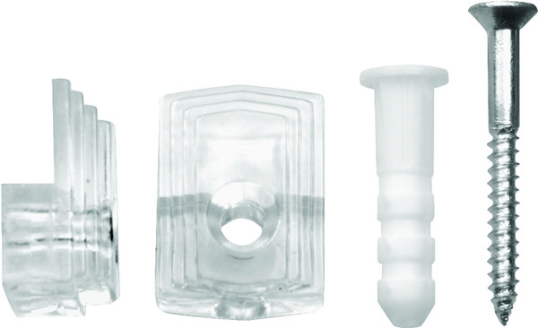 OOK 50225 Mirror Clip Set, 20 lb, Plastic, Clear, Wall Mounting [SKU: ORG0473769]