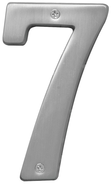 HY-KO Prestige Series BR-51SN/7 House Number, Character: 7, 5 in H Character, Nickel Character, Solid Brass [SKU: ORG5773478]