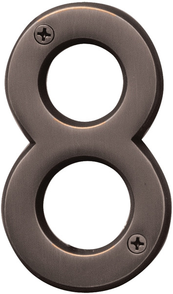HY-KO Prestige Series BR-42OWB/8 House Number, Character: 8, 4 in H Character, Bronze Character, Brass [SKU: ORG9583709]