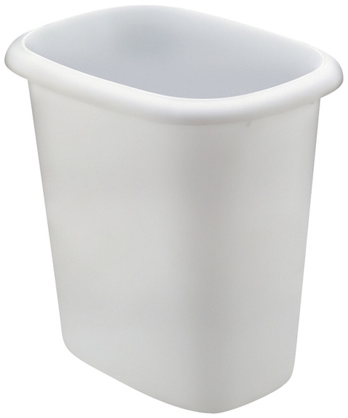 Rubbermaid FG295300 WHT Waste Basket, 6 qt Capacity, Plastic, White, 9 in H [SKU: ORG6262588]