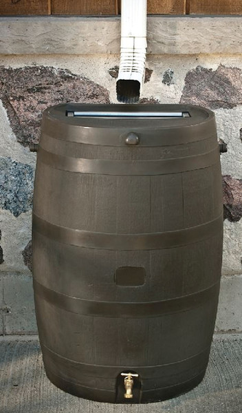 RTS 55100009005600 Rain Barrel, 50 gal Capacity, Plastic, Brown [SKU: ORG7238025]