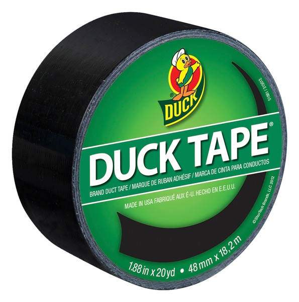 Duck 1265013 Duct Tape, 20 yd L, 1.88 in W, Vinyl Backing, Black [SKU: ORG2342665]
