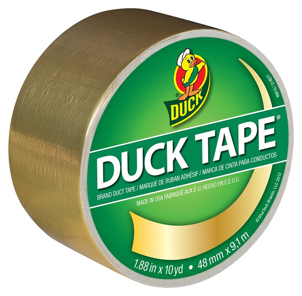Duck 280748 Duct Tape, 10 yd L, 1.88 in W, Vinyl Backing, Gold [SKU: ORG1958420]