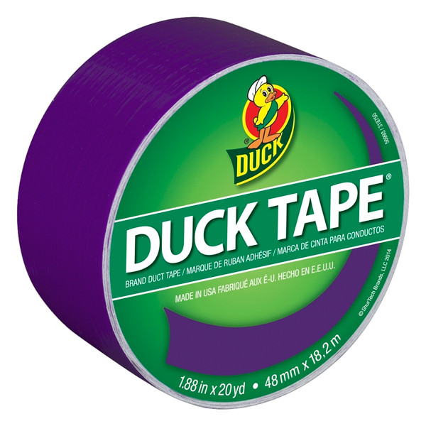 Duck 283138 Duct Tape, 20 yd L, 1.88 in W, Vinyl Backing, Purple [SKU: ORG2476612]
