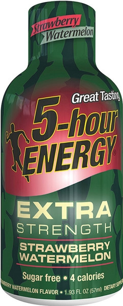 5-hour ENERGY 748125 Sugar-Free Energy Drink, Liquid, Strawberry, Watermelon Flavor, 1.93 oz Bottle [SKU: ORG0278176]