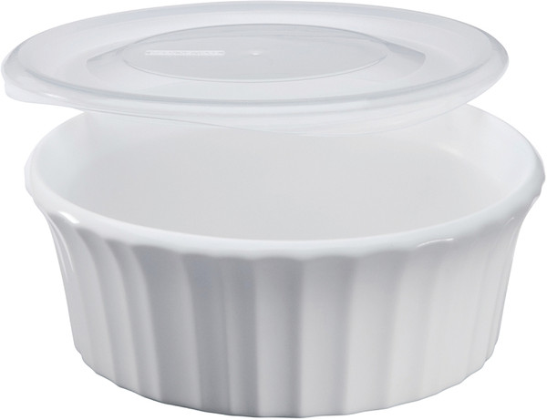 Corningware 1114931 Casserole Dish with Lid, 16 oz Capacity, Ceramic, French White, Dishwasher Safe: Yes [SKU: ORG7021355]