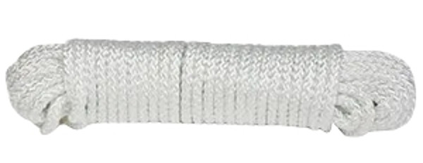 BARON 52803 Rope, 1/4 in Dia, 50 ft L, #8, 120 lb Working Load, Nylon, White [SKU: ORG7459241]