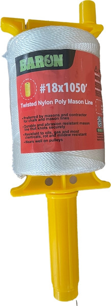 BARON 58401 Twine, #18 Dia, 1050 ft L, 13 lb Working Load, Nylon/Poly, White [SKU: ORG1778091]