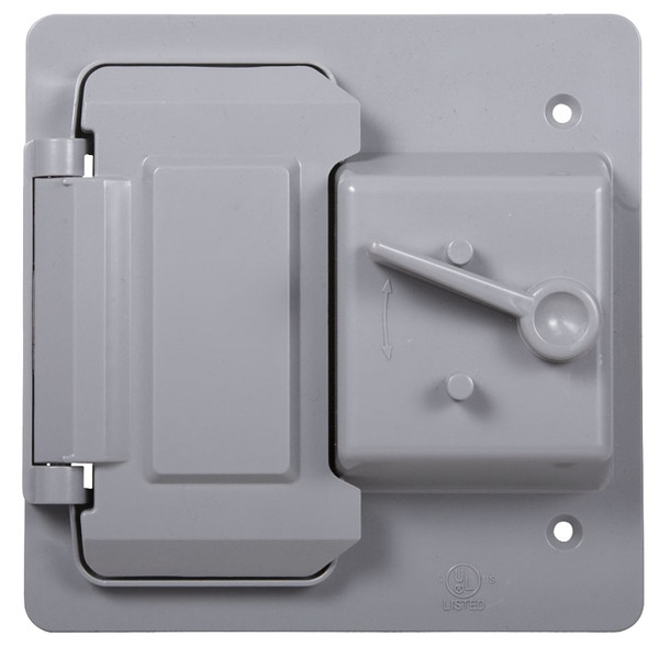BELL PTC521GY Weatherproof Toggle Cover, 4-3/4 in L, 2 in W, 2 -Gang, Polycarbonate, Gray [SKU: ORG7296163]