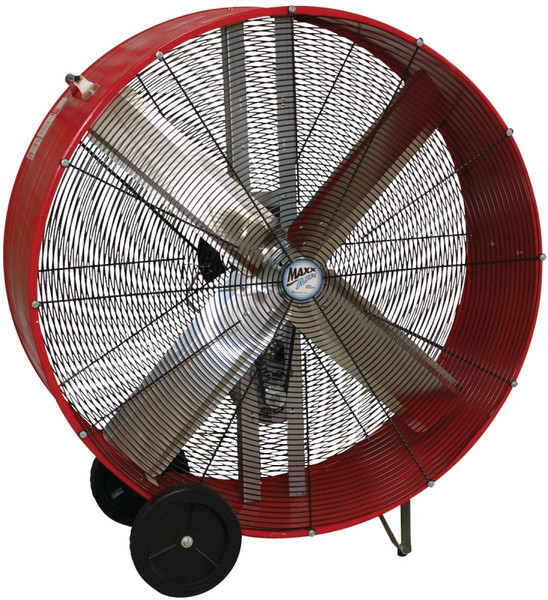 MaxxAir BF48BDRED Portable Drum Fan, 120 V, 2-Speed, 10,100 to 18,000 cfm Air, Black/Red [SKU: ORG0244699]