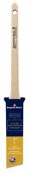 Benjamin Moore U61810-017 Paint Brush, Firm Brush, 2-3/16 in L Bristle, Nylon/Polyester Bristle, Thin Angle Sash Handle [SKU: ORG0249763]