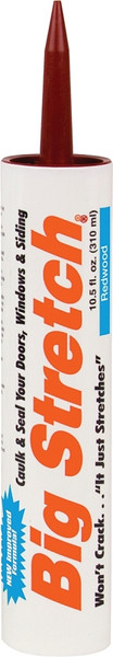 Big Stretch 10012 Acrylic Caulk, Redwood, -30 to 250 deg F, 10.5 oz Cartridge [SKU: ORG8576902]