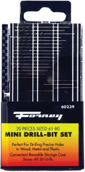 Forney 60239 Drill Bit Set, Mini, 20-Piece, Steel [SKU: ORG8910697]