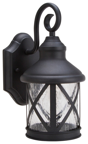 Boston Harbor LT-H01 Single Light Outdoor Wall Lantern, 120 V, 60 W, A19 or CFL Lamp, Steel Fixture, Black Fixture [SKU: ORG4828927]