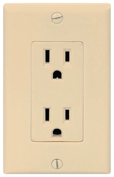 Eaton Wiring Devices C1507V Duplex Receptacle, 2 -Pole, 15 A, 125 V, NEMA: 5-15R, Ivory [SKU: ORG4339339]