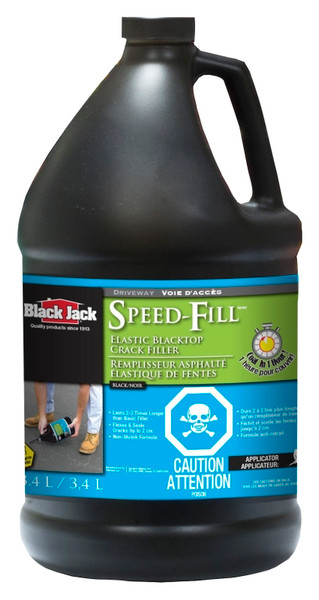 Black Jack Speed-Fill Series 6438-9-34 Elastic Crack Filler, Liquid, Black, Mild Hydrocarbon, 1 gal Jug [SKU: ORG0769919]