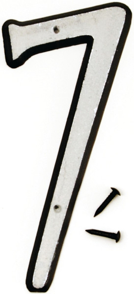HY-KO 30600 Series 30607 House Number, Character: 7, 4 in H Character, Black/White Character, Plastic [SKU: ORG6635593]